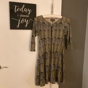 Bel Kazan A-line front zip dress, XS